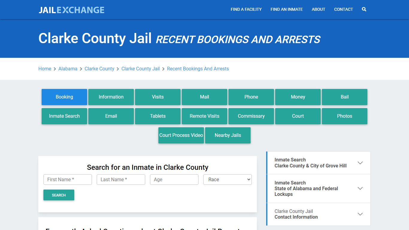 Clarke County Jail AL Recent Arrests and Bookings - Jail Exchange